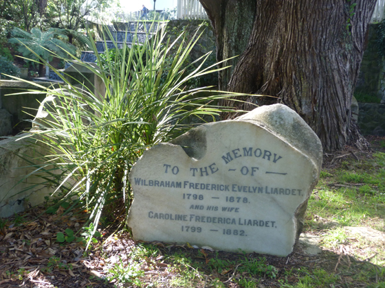 Wilbraham Frederick Evelyn and Caroline Liardet gravesite, Bolton Street Memorial Garden, Wellington, NZ