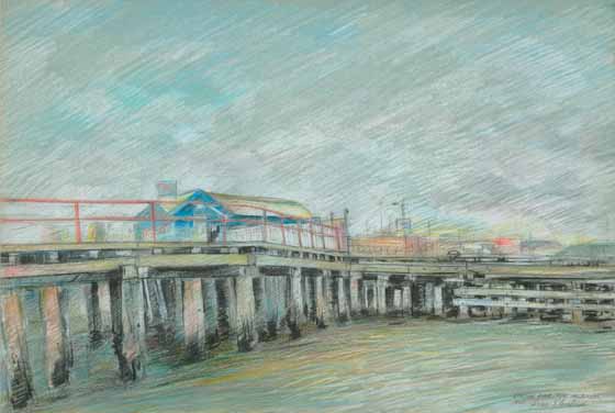 Station Pier, Port Melbourne, 1992 by Brian Cleveland