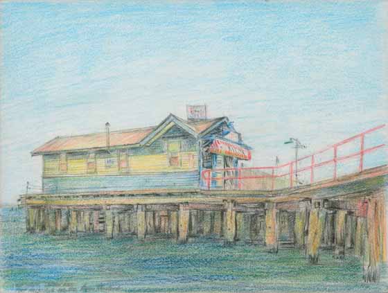 Old Kiosk, Station Pier, Pt Melb by Brian Cleveland