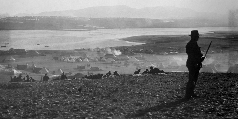 Australian soldiers at the Anzac Rest Camp at Sarpi on Lemnos, 1915. Photographer AW Savage, State Library of NSW Collection