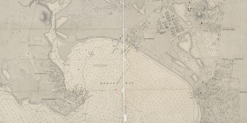 Chart of Hobson's Bay by H L Cox (1864)