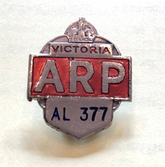 ARP Lapel Badge. PMHPS Collection.